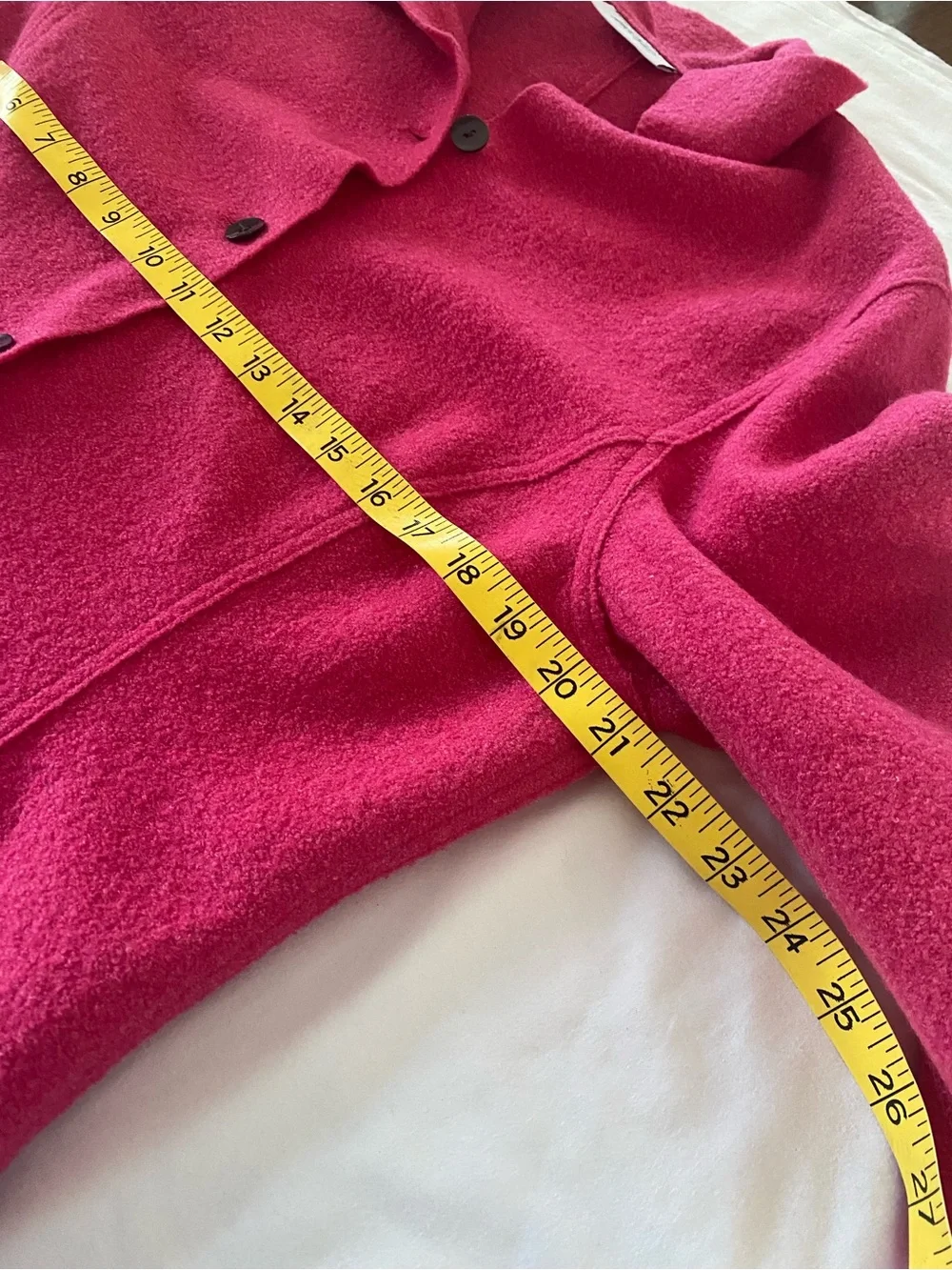 Lord & Taylor hot pink wool button front blazer women patch pockets  14’ Vintage